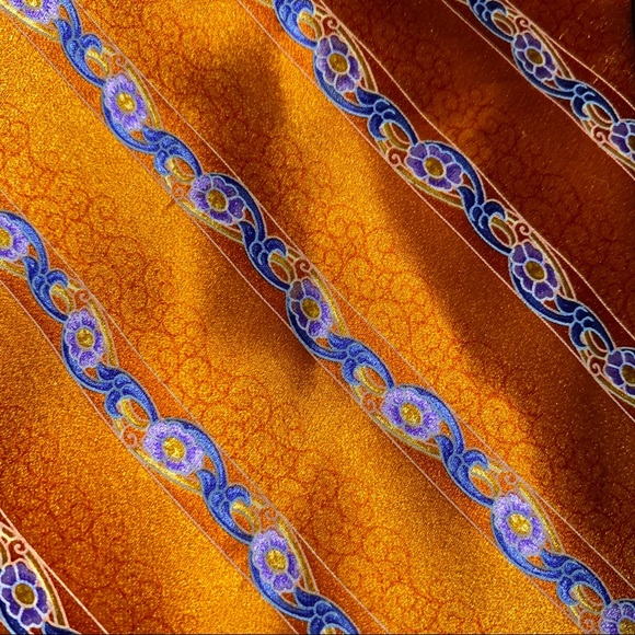 Faberge 100% Silk Tie Orange & Blue - Picture 2 of 5